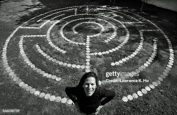 VENICE, APR. 28, 2010. Venice artist Robin Murez created a labyrinth on a lot owned by the Bethel Tabernacle Church of God in Christ. A church with a small, elderly congregation in Venice on Apr. 28, 2010.  (Photo by Lawrence K. Ho/Los Angeles Times via Getty Images)