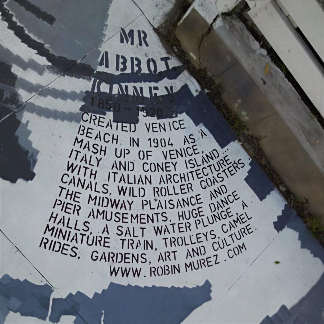 Abbott Kinney mural detailing Venice creation