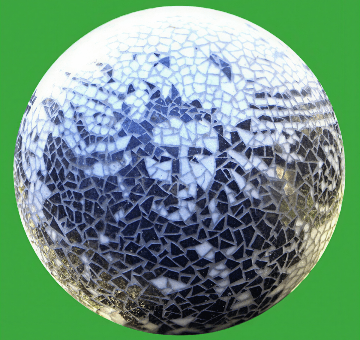 Mosaic sphere with face pattern
