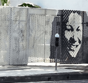 Urban art on perforated panels