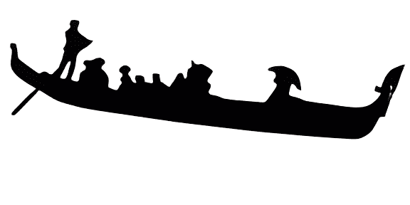 Gondola silhouette with gondolier