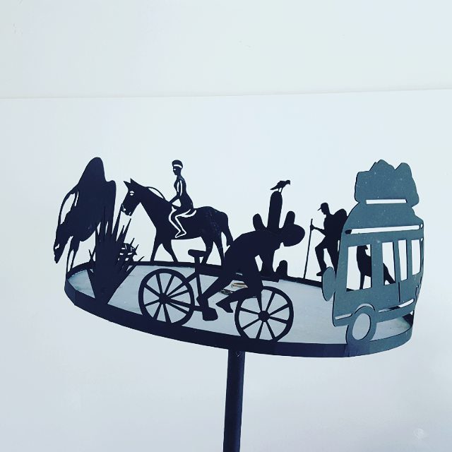 Silhouette art of various outdoor activities.