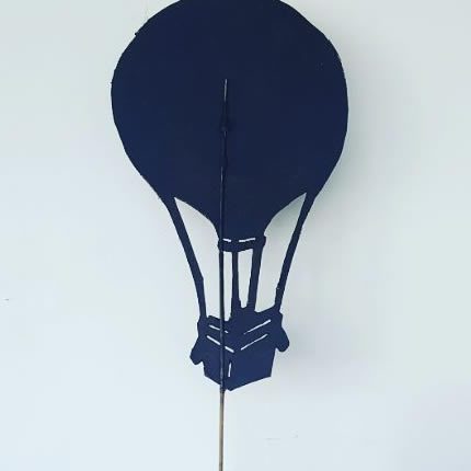 Silhouette of a hot air balloon decoration.
