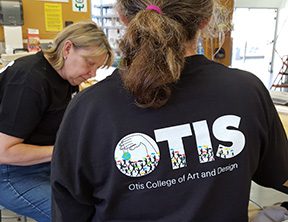 Person wearing Otis College of Art shirt.