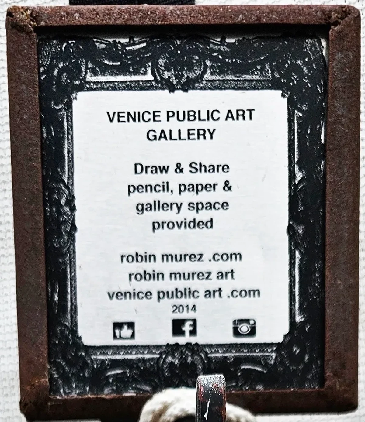 Venice Public Art Gallery information sign.