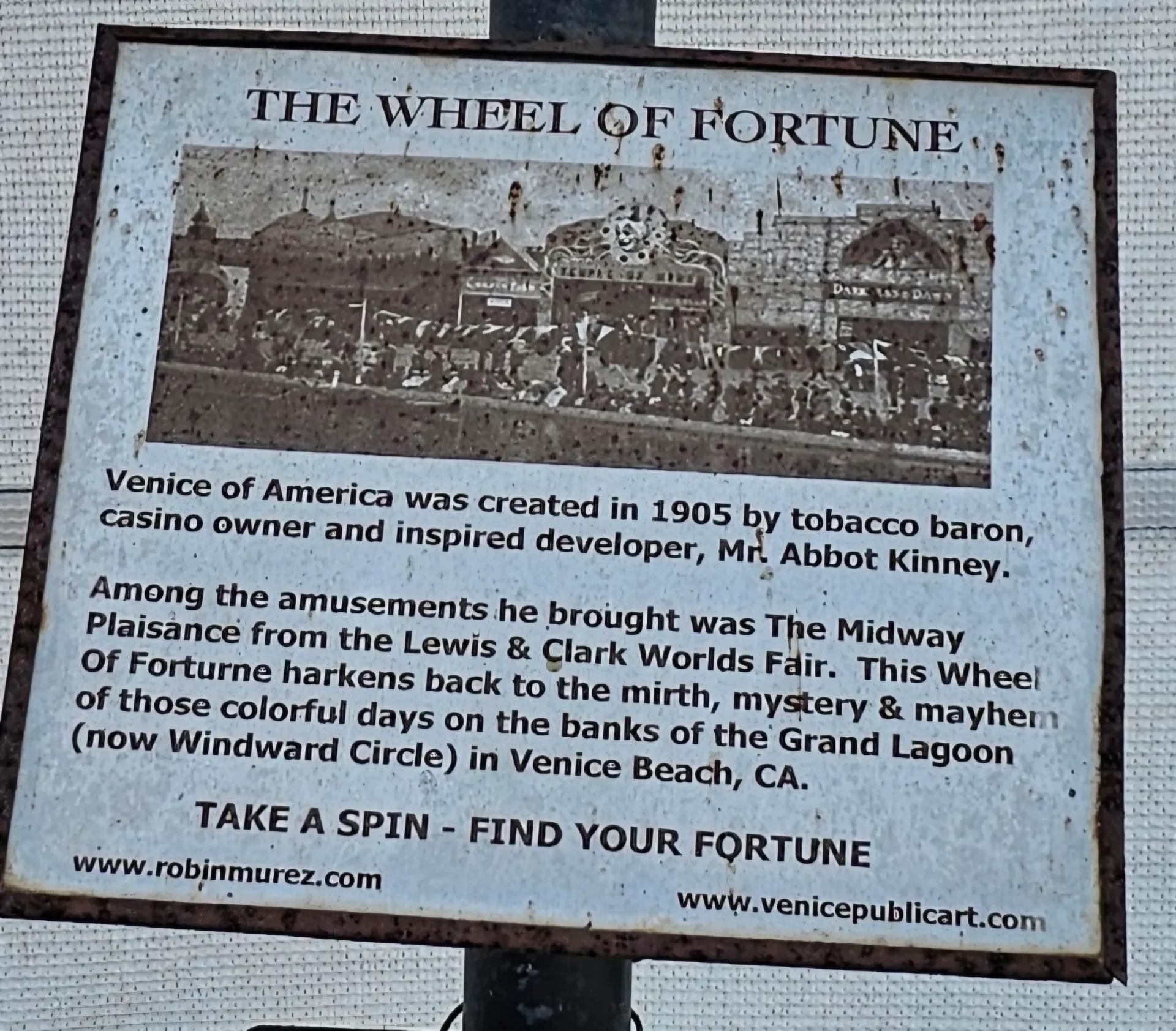 Historical sign about Venice of America.