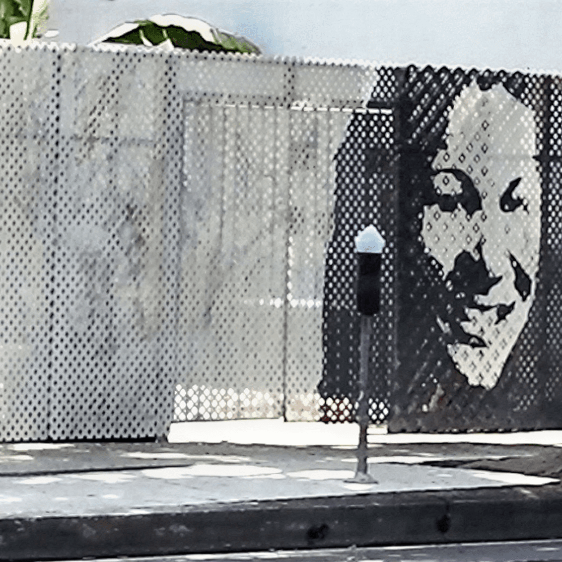 Urban art on perforated panels