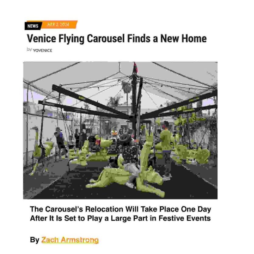 Venice flying carousel with suspended seats